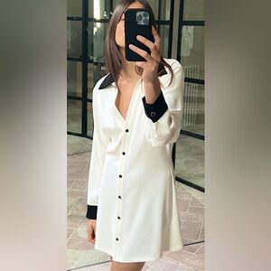 Zara white black dress NWT